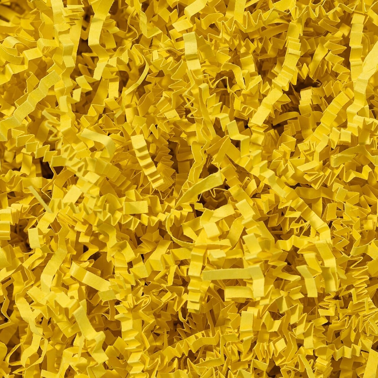 2 LB Yellow Crinkle Paper Shred Filler – Eco-Friendly Shredded Paper for Gift Boxes, Baskets, and Holiday Packaging (Yellow)